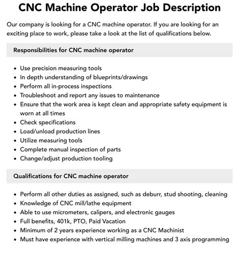 cnc machine repair job description|cnc operator responsibilities pdf.